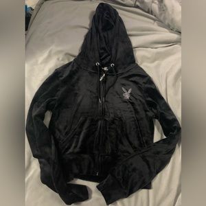 PLAYBOY, black, size small, zip up hoodie